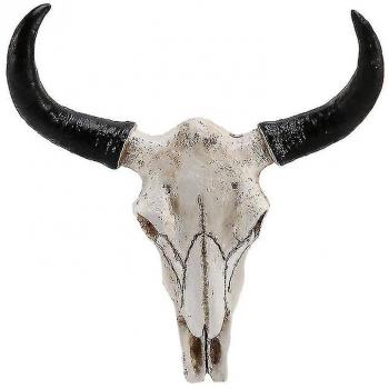 Sculpture en résine Tête de vache avec cornes Décor 3D