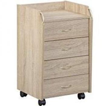 Sonoma Eiche Rollcontainer Pronti mit 4 Schubladen