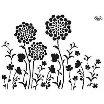 Viva Decor Malschablone Blob Paint Blumenwiese DIN A3
