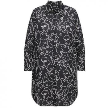 Damen Longbluse in großen Größen, schwarz, A-Linie, Größe 58/60, Ulla Popken
