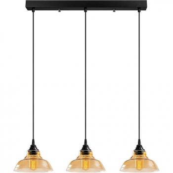 Lámpara colgante Dilberay 326-S 3 luces color ámbar y negro