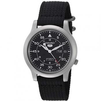 Seiko 5 Automatisch Horloge Zwart Staal Band SNK809K2