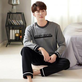 Men's Long Sleeve Cotton Pajamas M-4XL
