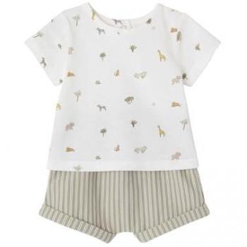 VERTBAUDET Ensemble de naissance T-shirt et short rayé
