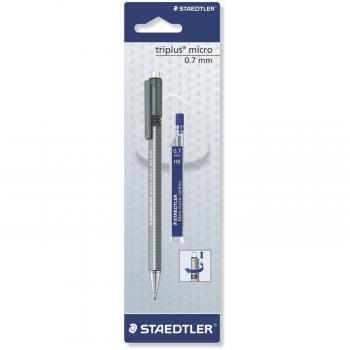 Portaminas Triplus Micro 774 de 0.7mm + 12 Minas Mars Micro Carbon