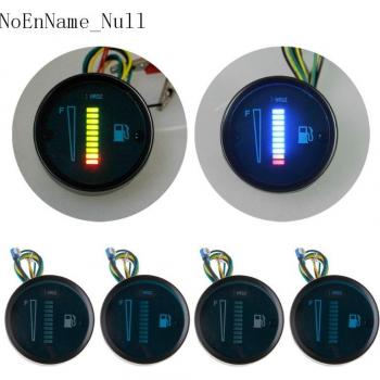 2 52mm Fuel Level Gauge with 8 LED Light for Car and Motorcycle, 12V