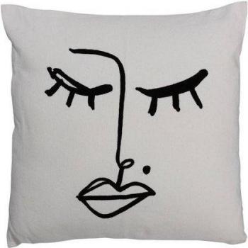Vierteiliges Schwarzes & Weißes Kissen-Set „Melissa“ – Baumwolle, 47 x 45 cm