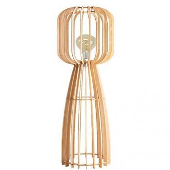 Lampadaire Design en Bois et Liège, H. 125 cm