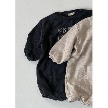 Combinaison de bébé automne avec lettres imprimées, coton long manches mignonne