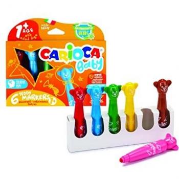 ASTUCCIO 6 PENNARELLI CARIOCA BABY SUPER LAVABILI A PUNTA ROTONDA