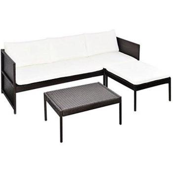 VidaXL Gartenmöbel 3-tlg. Poly Rattan Lounge Sitzgruppe