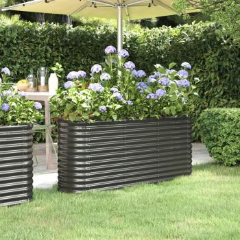 VidaXL Raised Garden Bed Powder-Coated Steel 152x40x68 cm Anthracite