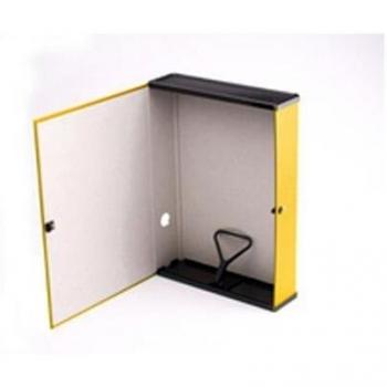 Q-Connect 75mm Box File Foolscap Yellow Pack of 5 31819KIN0 KF01469