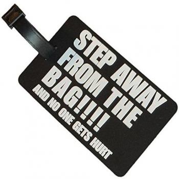 Gepäckanhänger 10,5 cm Schwarz – LS‑LebenStil 3D XL Step Away Namensschild