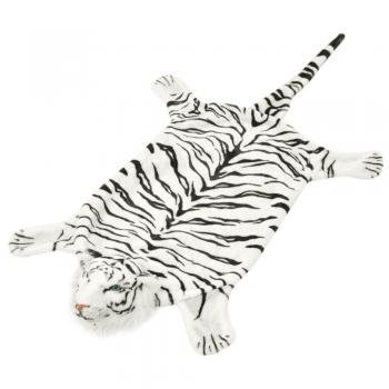 Alfombrilla Tigre de Felpa 144 cm – Blanco