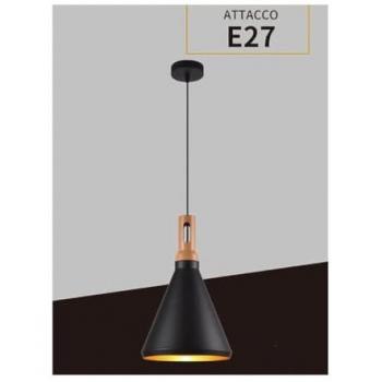 Lampadario a sospensione in metallo nero E27 stile industriale