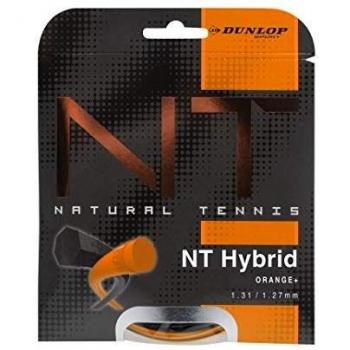 Dunlop Unisex – Erwachsene Tac NT Hybrid 1.31/1.27mm Tennissaiten, Schwarz/Orange