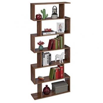 Libreria Bifacciale in Legno MDF, 6 Ripiani, 80 x 23 x 190,5 cm