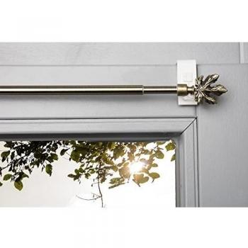Cortina Extensible Hojas de Latón 60‑80 cm sin Agujeros y Soporte