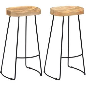 Taburetes de Diseño con Asiento de Madera Maciza