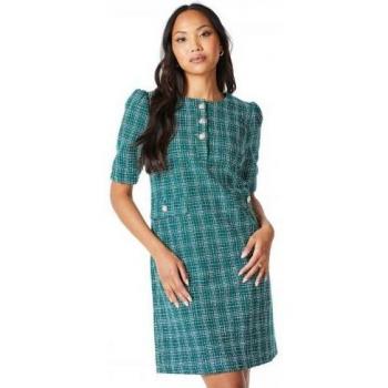 Ladies' Bouclé Button Detail Dress