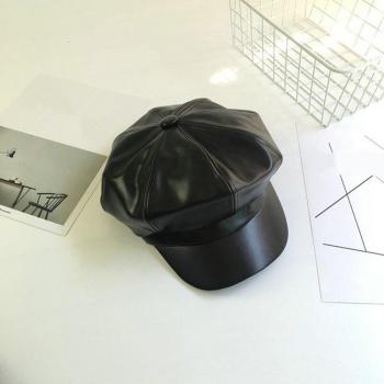 Sombrero plano de cuero para primavera e invierno