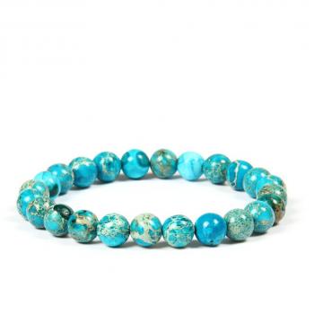 Bracelet de perles de chakra en jaspe sédimentaire marin 8 mm