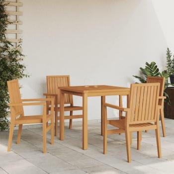 Durable Teak Garden Table Set – 5 Pieces for Al Fresco Living