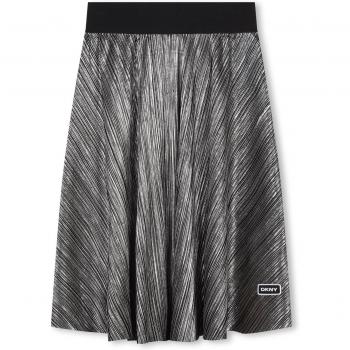 Jupe D60220 en argent avec taille élastique DKNY