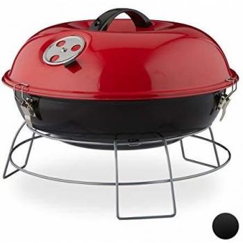 Barbecue a Sfera, Carbonella, Portatile, Ø36cm, Rosso