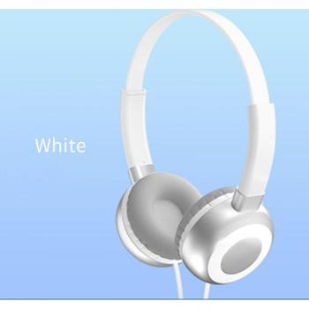Auriculares estéreo PHOMAX, diseño over-ear, con micrófono, color blanco y negro, para uso en teléfono y ordenador, 3.5mm
