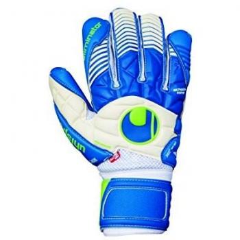 UHLSPORT Eliminar Torhüter Handschuhe 10,5 cm AQUASOFT OutDry Weiß/Blau/Grün