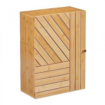 Miroir d’armoire suspendue Relaxdays, bambou naturel – 55x40x20 cm