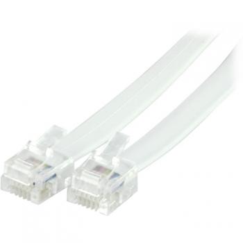 DELTACO RJ12 / 6C kabel, 3m, vit