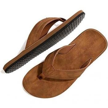 ARRIGO BELLO Herren Badeschuhe Zehentrenner Flip Flops Leder Sandalen Größe 40-46