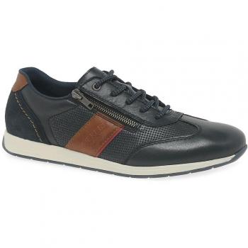 Basket Plate Cuir Rieker Morelia Bleu Marine 44
