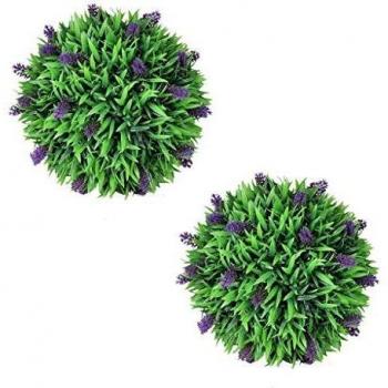 Set of 2 Lavender-Infused Boxwood Balls
