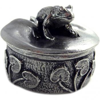 Caja de Joyas 'Rana' de Plata Envejecida