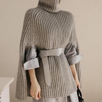 Chandail tricoté femme col roulé