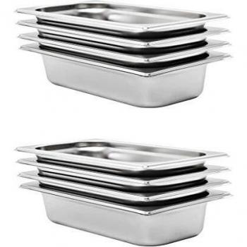 GN 1/3 Stainless Steel Food Containers 8 pcs 65 mm