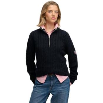 Superdry Damen Relaxed Fit Strickpullover „Mid‑Zip Navy“