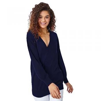 Pull-over Roman col en V bleu nuit