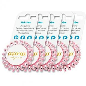 Papanga Spiral Haargummis, Elegance, Small, Elegant Rose (5 Stück)