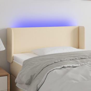 VidaXL LED Kopfteil mit Stoffbezug Creme 103x16x78/88 cm
