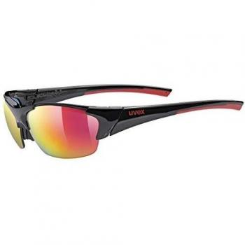 Uvex Blaze III Occhiali Sportivi, Unisex, Taglia Unica, Nero/Rosso