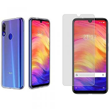 Combo Funda Gel y Protector Cristal Templado para Xiaomi Redmi Note 7