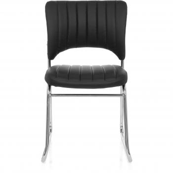 CASPI V Besucherstuhl Konferenzstuhl – schwarzes Kunstleder