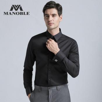 Chemise habillée homme noire à boutons de manchette