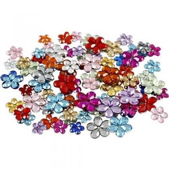 Pierre de strass, 6+10+12 mm, couleurs assorties, 252 pièces