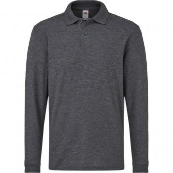 Polo pique enfant Fruit Of The Loom 65/35 gris chiné